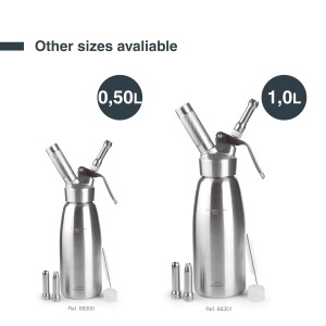 Sifon profesional Lacor 68300 inox 1810 pentru spume calde si reci 05L - Img 3