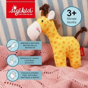 Sigikid 41170 Rassel Giraffe Orange Jucarie pentru Bebelusi Lavabila - Img 2