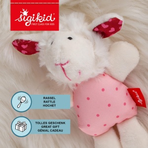 SIGIKID 41189 Zornaitor Oaie Stele Rosii Fetita si Baiat Jucarie pentru Bebelusi Recomandat de la nastere roz - Img 3