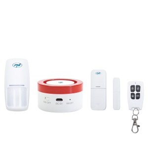 Sistem de alarma PNI PG600LR, 2 unitati, conectivitate Wi-Fi, instalare usoara