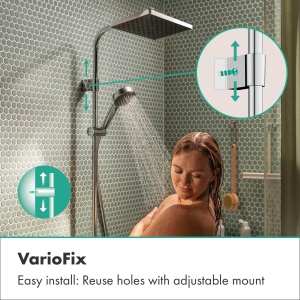 Sistem de dus hansgrohe Activera Q 290x180 mm, crom, cu EcoSmart, fara armatura - Img 7