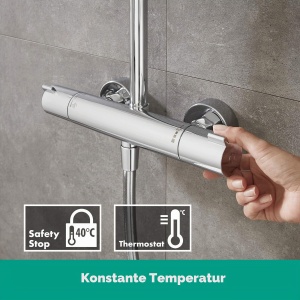 Sistem de dus hansgrohe Crometta E cu termostat, cap de dus 240 mm, crom - Img 4