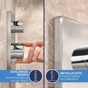 Sistem de dus incorporabil GROHE Precision 310, 31cm, cu termostat, crom - Img 6