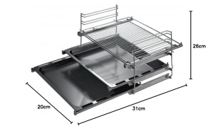 Sistem de extensie Bosch HEZ438301 pentru cuptoare, 3-fach telescopic, inox - Img 2