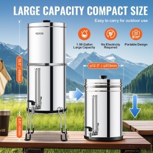 Sistem de filtrare a apei VEVOR din otel inoxidabil, 77,5L, cu filtre activi - Img 5