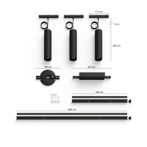 Sistem de iluminat Philips Hue Perifo - 3 Lampi suspendate LED Lumini colorate si albe Dimabil Conexiune Bluetooth sau Hue Bridge Negru - Img 3