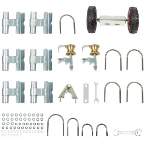 Sistem de usi glisante VEVOR 201 din otel inoxidabil roti cauciucate 15 cm kit complet pentru usi glisante - Img 9