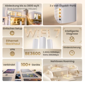 Sistem Wi-Fi Mesh Tenda Nova ME3 Pro, 3570 Mbps, 3 unitati, Dual-Band - Img 2