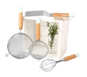 Sita cu Maner din Lemn Dr. Oetker 10 cm, Design Retro, Culoare Bunt - Img 3