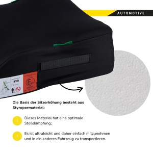 Sitzerizare Auto Dunlop pentru Copii 135-150 cm, Negru, Usor si Compact - Img 5