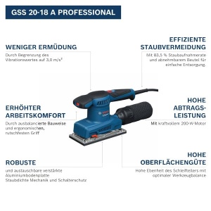 Slefuitor Bosch Professional GSS 20-18 A Vibratii Reduse Ergonomic - Img 2