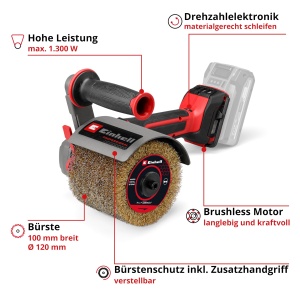 Slefuitor cu perii Einhell TP-BR 1832 Li BL-Solo, 1300W, Motor burstenless - Img 3