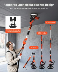 Slefuitor electric VEVOR ZL225-MCL, 1150 W, 255 mm, cu LED si maner telescopic - Img 6