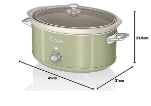Slow Cooker Swan Retro SF17031GNEU, 6.5L, 320W, Verde, Design Vintage - Img 8