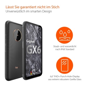 Smartphone Outdoor Gigaset GX6, 128GB, 6GB RAM, IP68, Negru Titan - Img 2