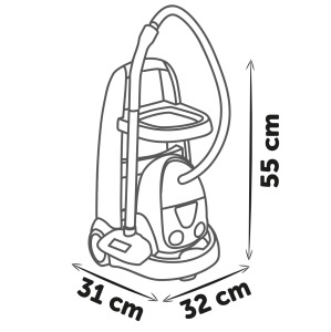 Smoby Rowenta Reinigungstrolley Set de Curatenie pentru Copii cu Aspirator si Sunete Realiste 8 Accesorii Incluse - Img 6