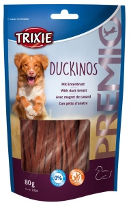 Snack pentru caini Trixie Premio Duckinos cu carne de rata, 80 g