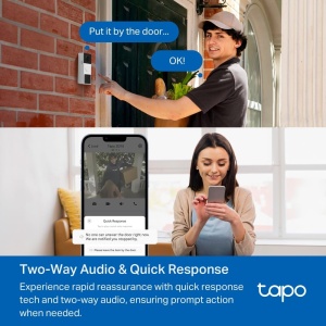 Sonerie video inteligenta TP-Link Tapo D210, 2K, 160 unghi larg, baterie 6400mAh, IP65 - Img 5