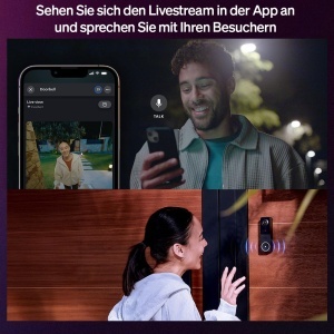 Sonerie video Philips Hue Secure, camera exterior 2K, vedere larga, negru - Img 6