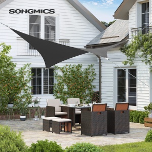 SONGMICS Sonnensegel 2x2m HDPE Protectie UV Culoare Gri Fumuriu - Img 2