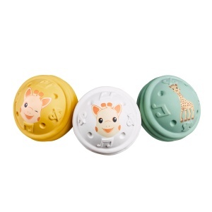 Sophie la Girafe Set 3 Bile Muzicale Naturale Sunete Interactive pentru Bebelusi