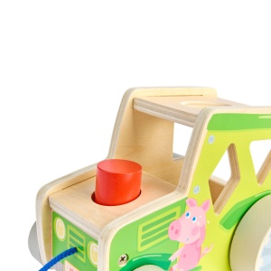 Sortierbox Traktor HABA - Jucarie din lemn pentru copii, invatare forme si culori - Img 3