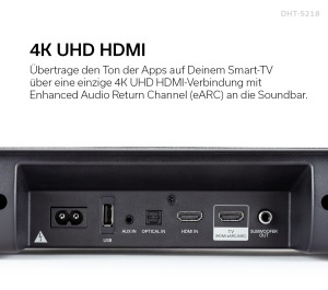 Soundbar Denon DHT-S218 cu Subwoofer Integrat, Dolby Atmos, Bluetooth, Negru - Img 5