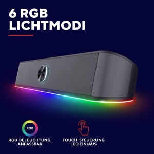 Soundbar PC Trust GXT 1619 Rhox, 12W, RGB, Design Compact - Img 4
