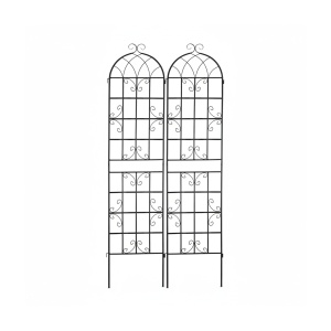 Spalier Metalic Relaxdays 2er Set, 220 x 50 cm, Negru - Img 4