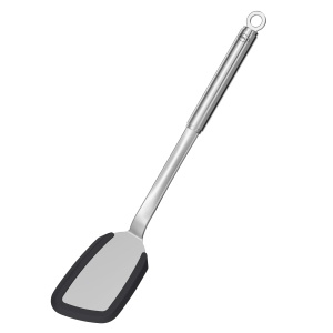 Spatula din inox ROSLE cu margine din silicon, 36 cm, neagra