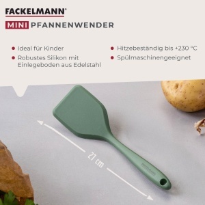 Spatula Mini Fackelmann din Silicon si Inox, Hitzebestandig 230C, Verde - Img 2