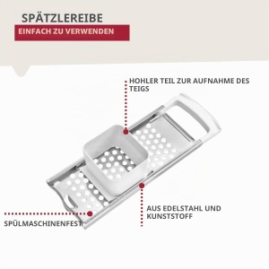 Spatzlehobel Fackelmann Arcadalina din Otel Inoxidabil, 31,5 x 11 x 8 cm, AlbSilver - Img 7