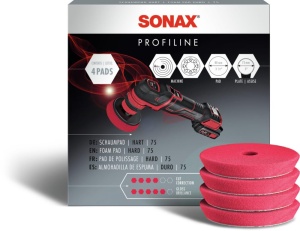 Sponge de Polizare SONAX SchaumPad Hart 75mm - Set de 4 Bucati