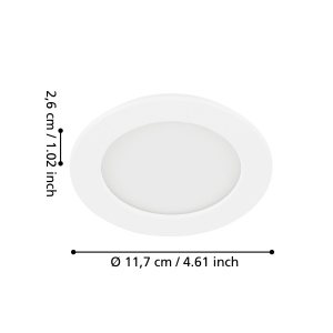 Spot LED incastrabil EGLO Fueva 5, 11.7 cm, alb, dimmabil, lumina calda - Img 3