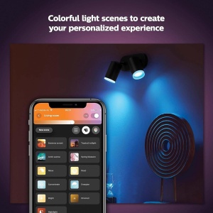 Spoturi LED Philips Hue Fugato, 2x350lm, dimmabile, 16 milioane culori, negru - Img 6