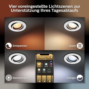 Spoturi LED Philips Hue White Color Ambiance, 3 buc, 1050 lm, dimabile, negru - Img 7
