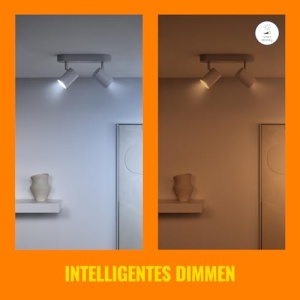 Spoturi LED WiZ Alb si Culoare Reglabile GU10 Pachet de 4 (345 lm), spoturi de sticla de 50 W cu 16 milioane de culori sau lumina reglabila alb cald pana la rece, control inteligent al iluminatului prin Wi-Fi prin voce/aplicatie - Img 11