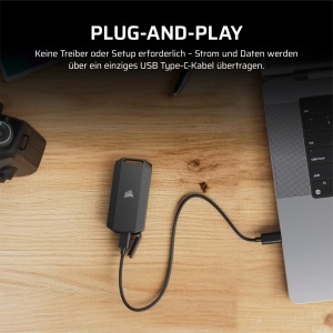 SSD extern Corsair EX400U Survivor 1TB, USB4, 4000 MBs, Negru - Img 5