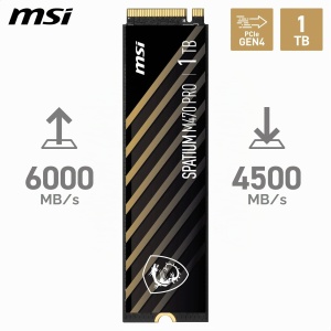 SSD MSI SPATIUM M470 PRO 1 TB PCIe 4.0, 6000 MBs citire, 4500 MBs scriere - Img 2