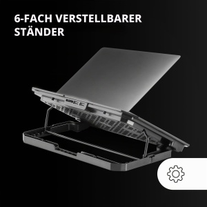 Stand de racire laptop Mars Gaming MNBC23, 6 ventilatoare cu LED albastru, 2 USB 2.0, negru - Img 4