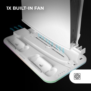 Stand multifunctional pentru PS5 Mars Gaming MPS5-B2, cu racire, RGB si suport pentru casti - Img 3
