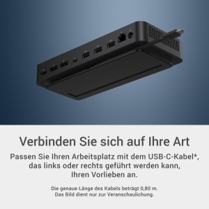 Statie de andocare USB-C Dell Pro Dock WD25, 100W, 4 display-uri, design compact - Img 4