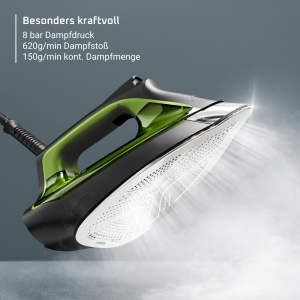 Statie de calcat cu aburi Rowenta Silence Steam Pro, 2800 W, 1300 ml, NegruVerde - Img 3