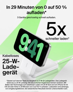 Statie de incarcare Belkin UltraCharge 3 in 1, 25W, Qi2, Alb - Img 2