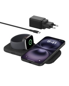 Statie de incarcare wireless Belkin BoostCharge Pro 2-in-1, 15W, MagSafe, compacta