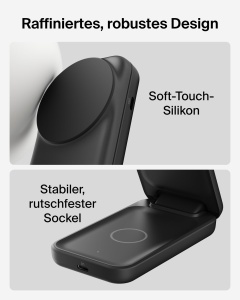 Statie de incarcare wireless Belkin UltraCharge 2-in-1, 25W, compacta, neagra - Img 4