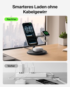 Statie de incarcare wireless Belkin UltraCharge 3-in-1, 25W, negru - Img 5