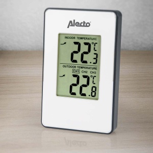 Statie Meteo Alecto WS-1050 cu Sensor Extern Fara Fir, Display Mare, Alb - Img 2