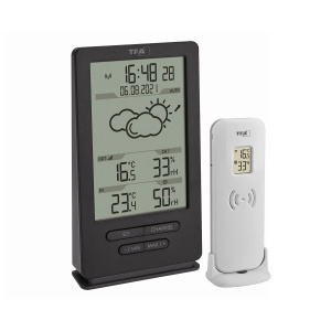 Statie meteo digitala TFA Dostmann 35116210 cu senzor exterior prognoza meteo gri
