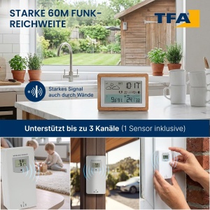 Statie meteo digitala TFA Dostmann OAK cu senzor extern, 3 canale - Img 5